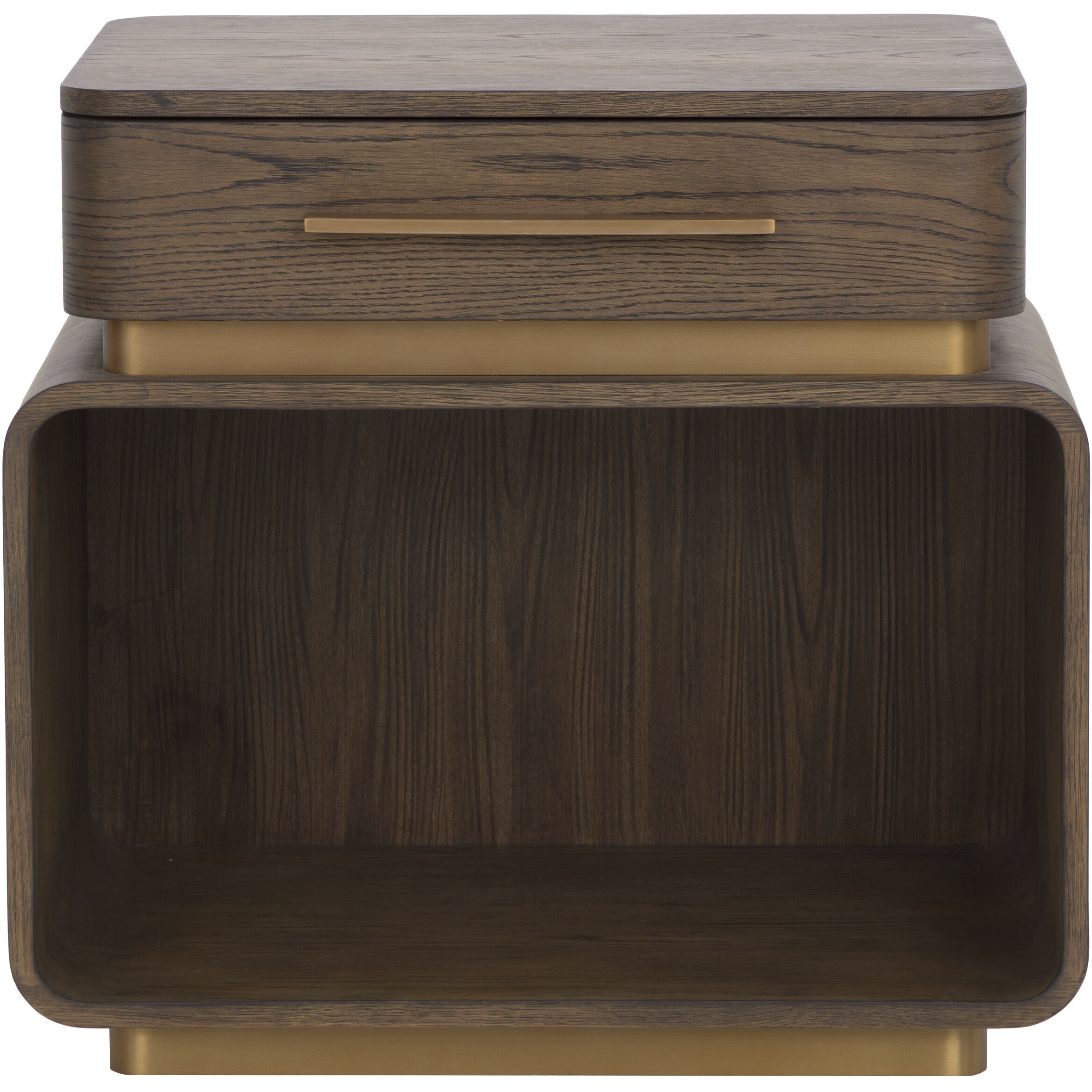 Taro 28.25 X 26.5 inch Brown / Brushed Gold Nightstand